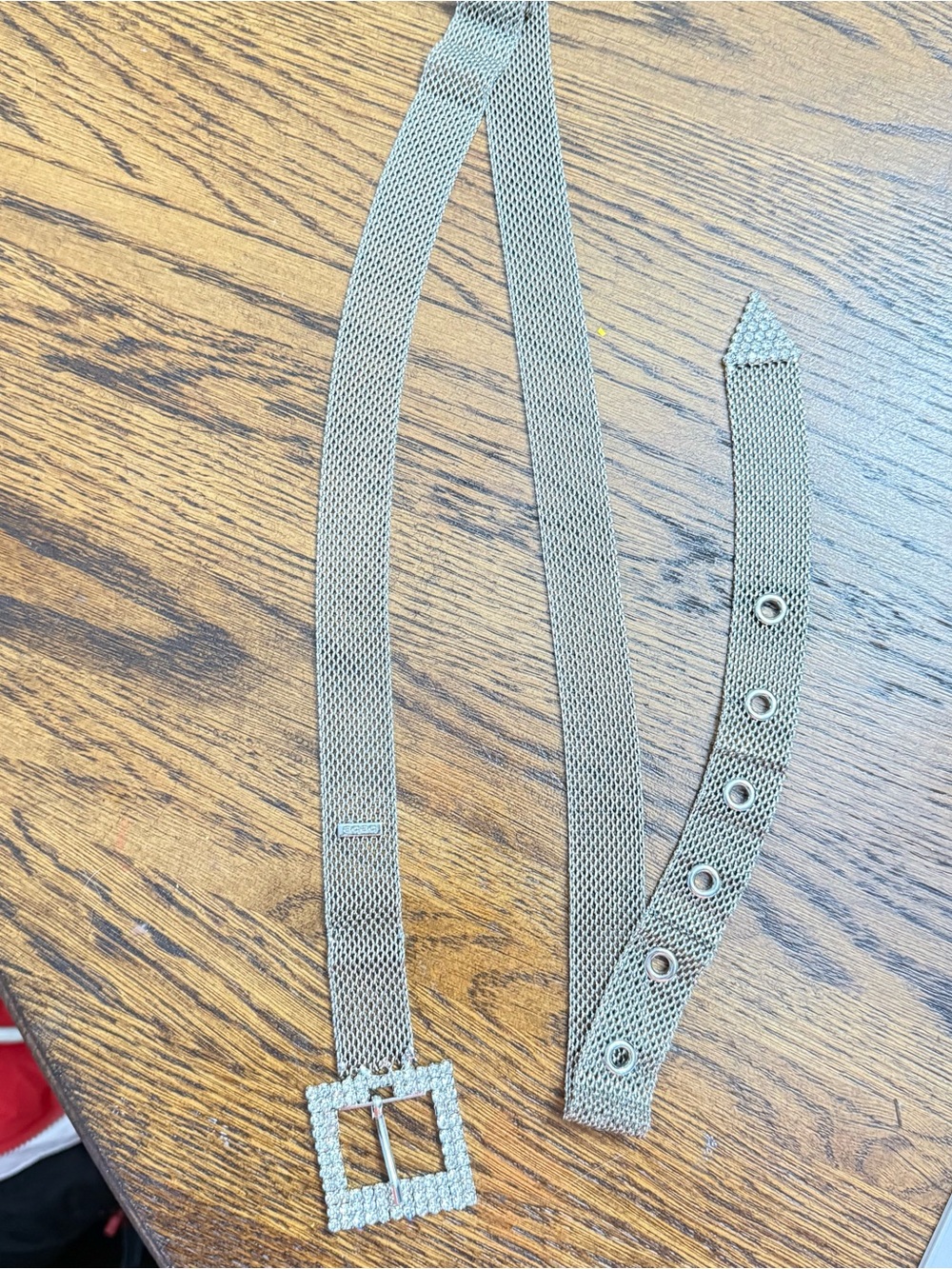 bebe Metallic Mesh Belt in silver